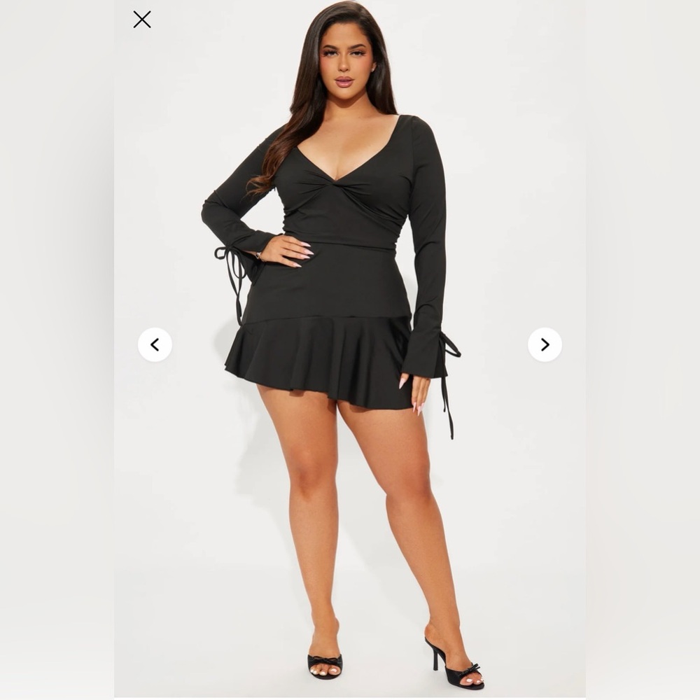 Fashion nova Perfect Sculpt Ruffle Mini Dress - Black - Picture 4 of 6